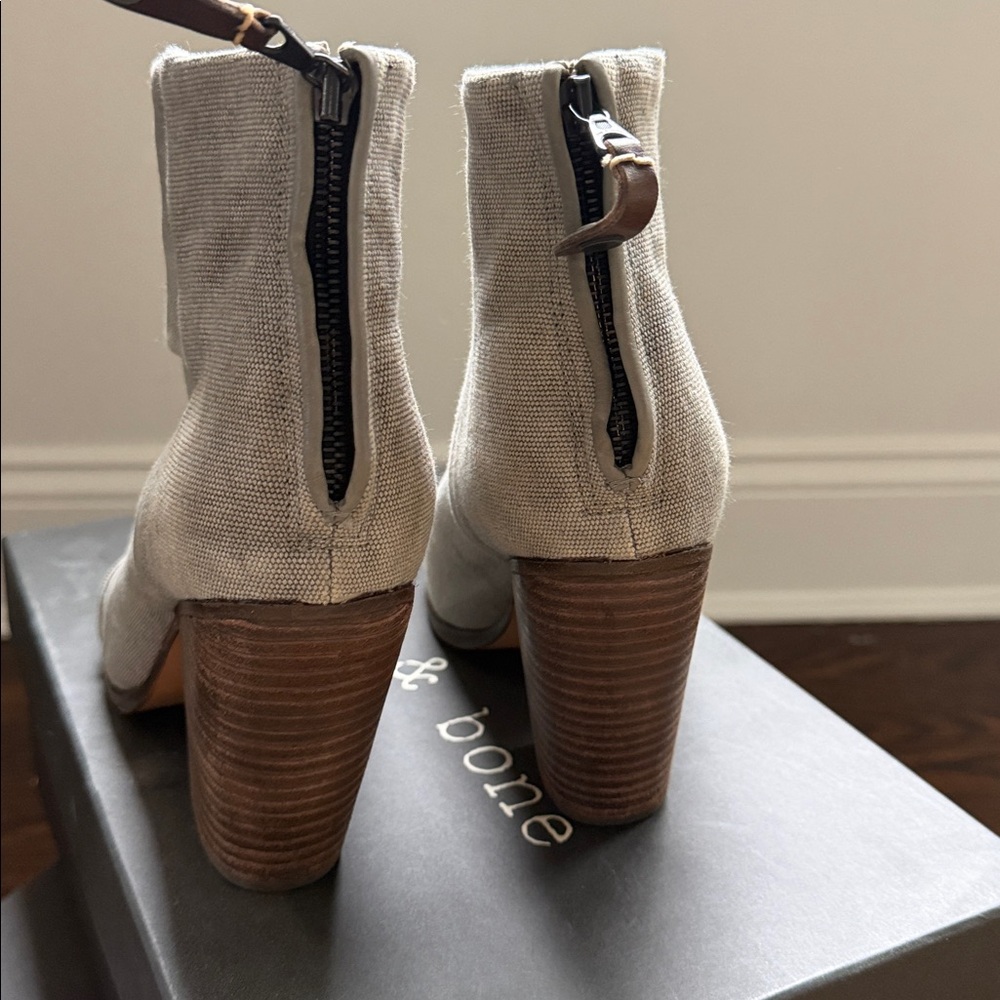 rag & bone Light Gray Canvas Ankle Booties - Picture 3 of 4